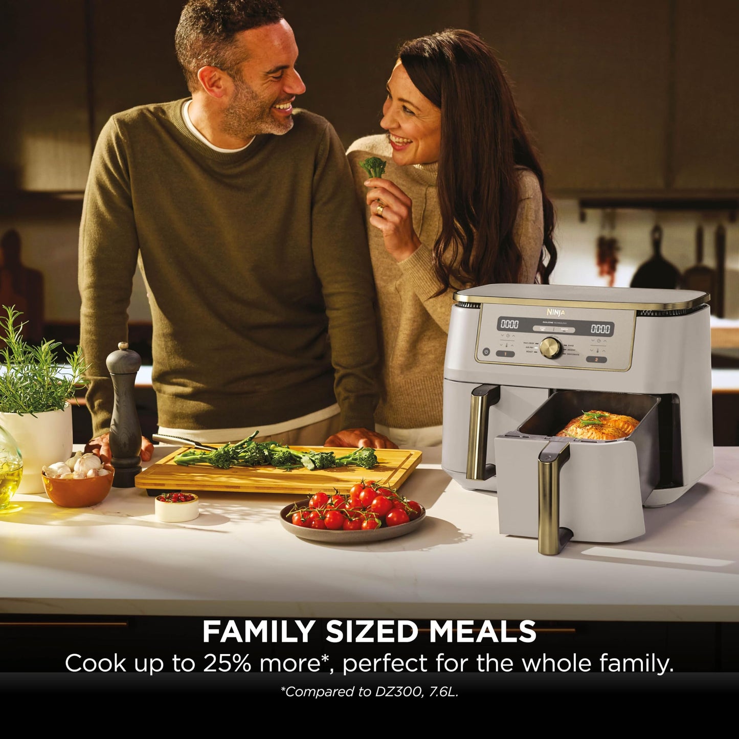 Ninja MAX Dual Zone Digital Air Fryer, 9.5L, Stone Gold DZ400UKSTGD