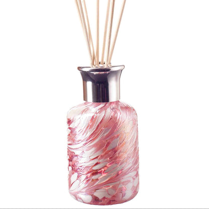 Glass Cylinder Reed Diffuser - Pink & White