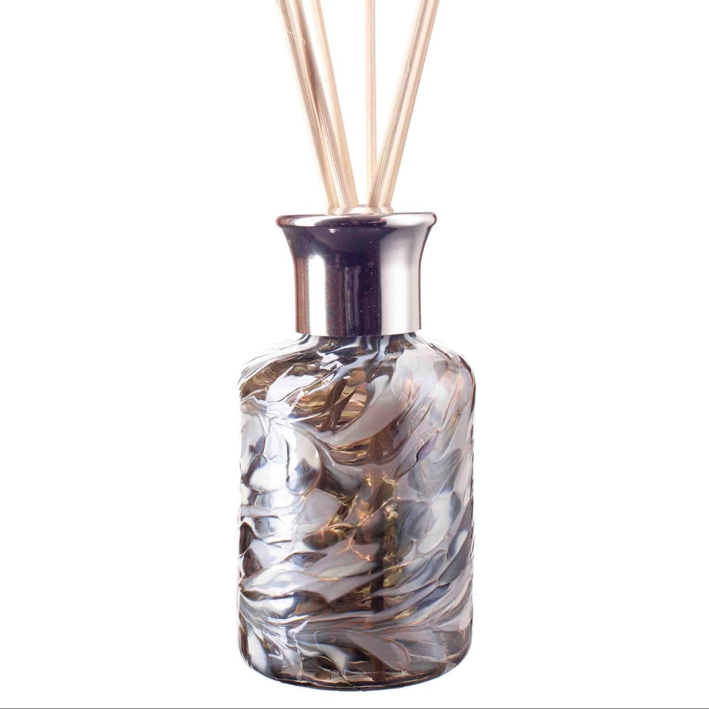 Glass Cylinder Reed Diffuser - Silver & White