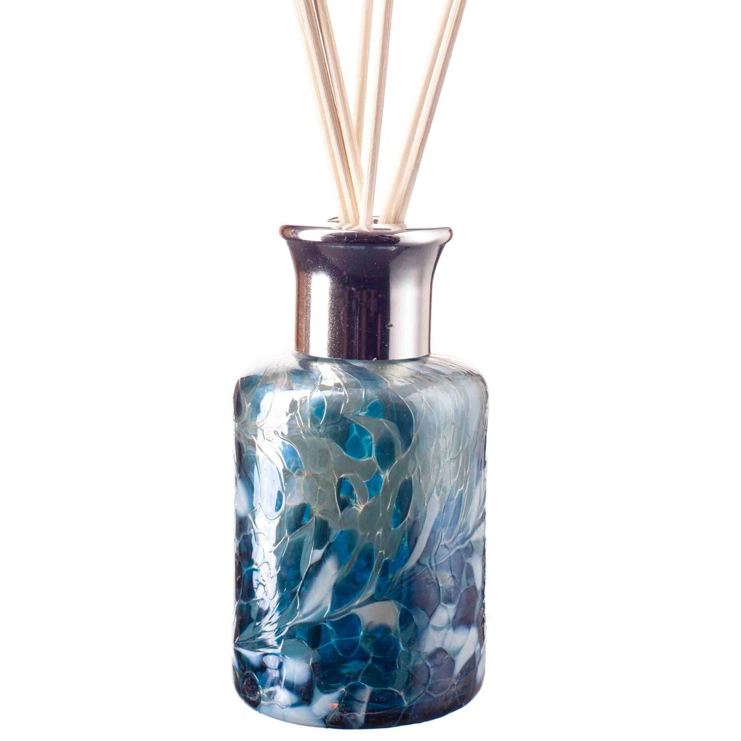 Glass Cylinder Reed Diffuser - Turquoise & White
