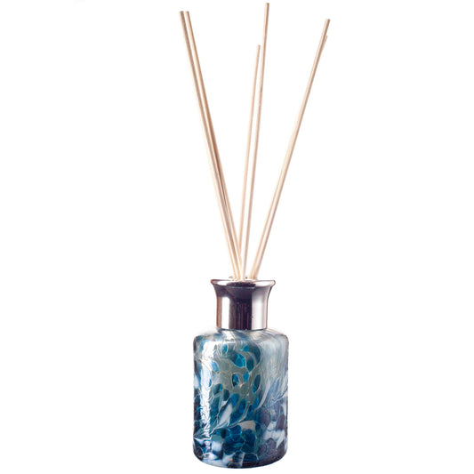 Glass Cylinder Reed Diffuser - Turquoise & White