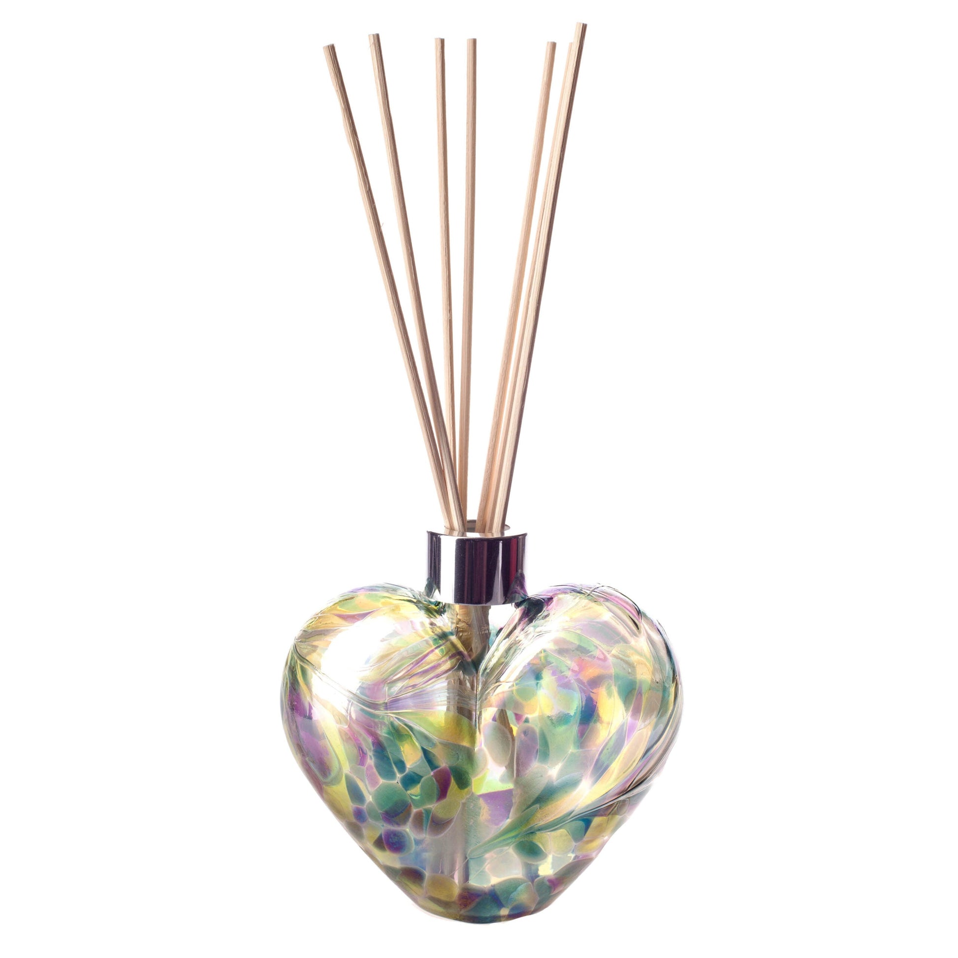 Glass Heart Reed Diffuser - Purple, Teal & Lime