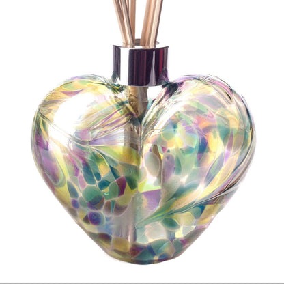 Glass Heart Reed Diffuser - Purple, Teal & Lime