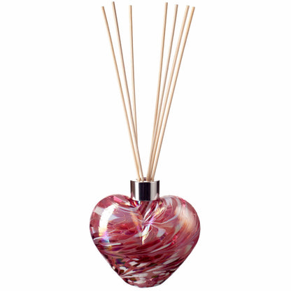 Glass Heart Reed Diffuser - Pink & White