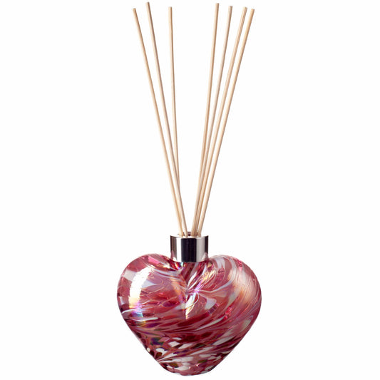 Glass Heart Reed Diffuser - Pink & White