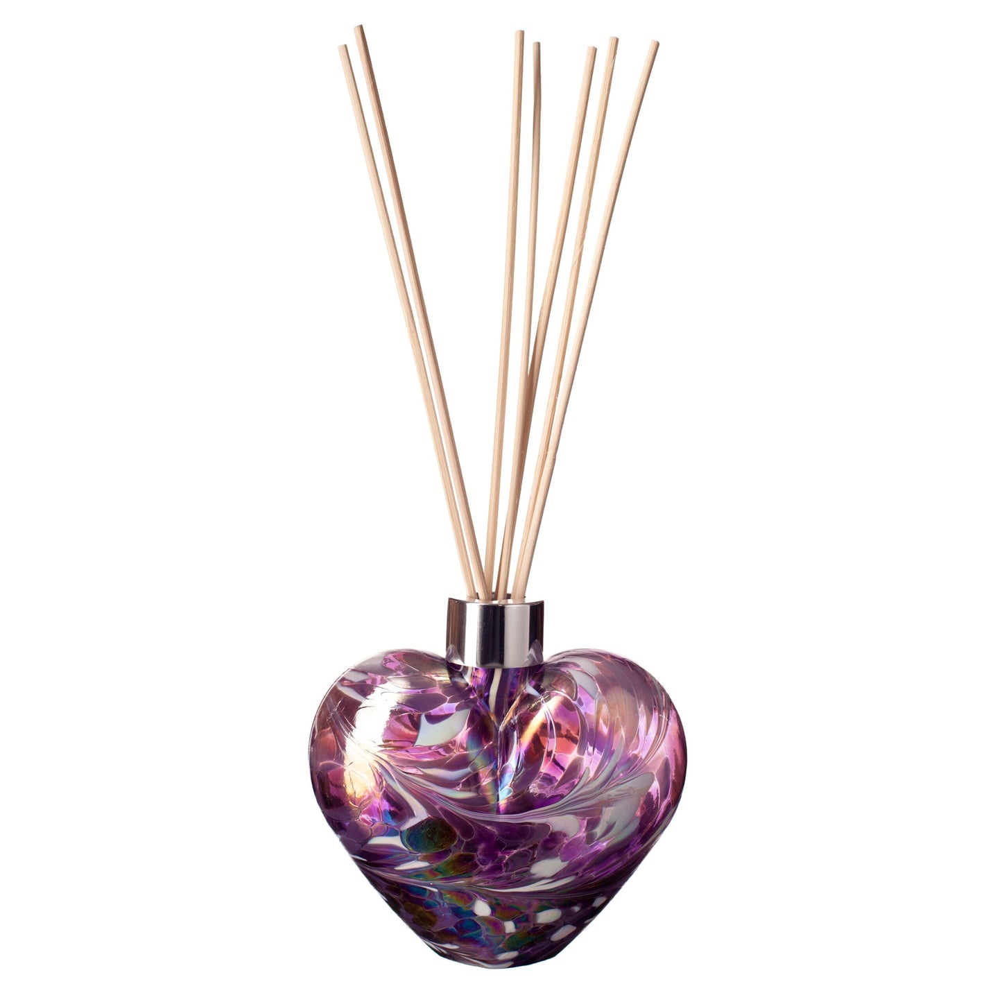 Glass Heart Reed Diffuser - Violet & White Iridescence