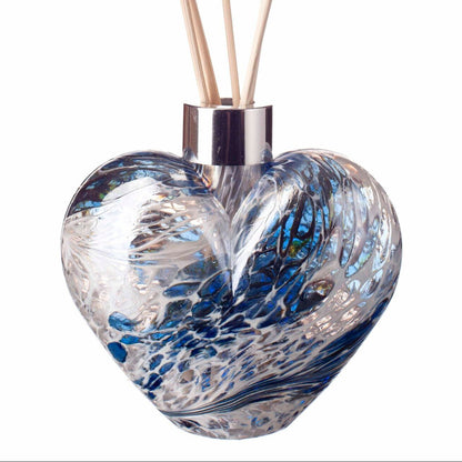 Glass Heart Reed Diffuser - White, Blue & Green Frost