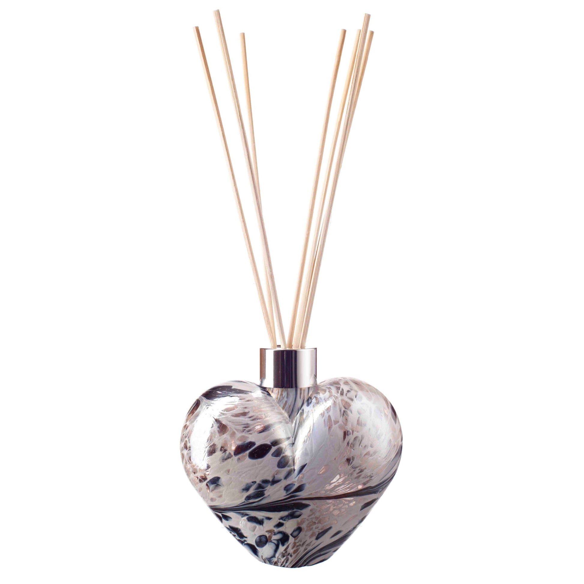 Glass Heart Reed Diffuser - White & Grey Frost